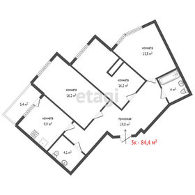 Квартира 84,4 м², 3-комнатная - изображение 1