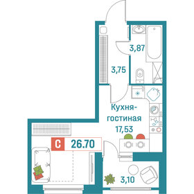 Квартира 26,7 м², студия - изображение 1