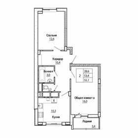 Квартира 55,1 м², 2-комнатная - изображение 1