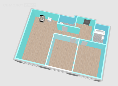 Квартира 59,9 м², 3-комнатная - изображение 3