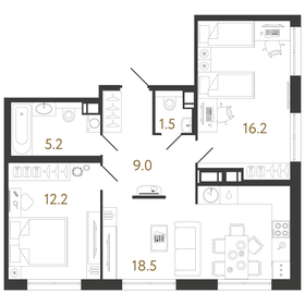 62,6 м², 2-комнатная квартира 17 182 856 ₽ - изображение 56