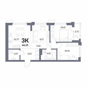 63,2 м², 3-комнатная квартира 8 000 000 ₽ - изображение 66