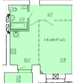 Квартира 41 м², 1-комнатная - изображение 1