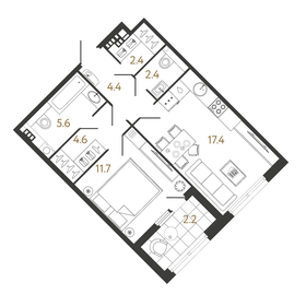 49,5 м², 1-комнатная квартира 19 390 000 ₽ - изображение 77