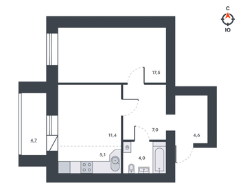 56,1 м², 2-комнатная квартира 5 950 000 ₽ - изображение 6