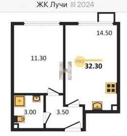 Квартира 32,3 м², 1-комнатная - изображение 1