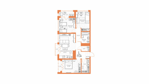 121,8 м², 4-комнатная квартира 12 900 000 ₽ - изображение 81
