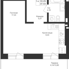 Квартира 37,4 м², студия - изображение 3