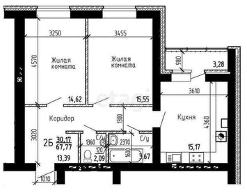 59,5 м², 2-комнатная квартира 5 500 000 ₽ - изображение 46