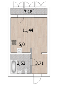 Квартира 25,7 м², студия - изображение 1