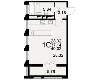 37,3 м², 1-комнатная квартира 6 342 700 ₽ - изображение 14