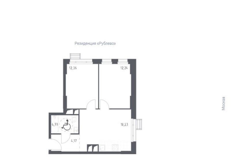 51,3 м², 2-комнатные апартаменты 12 800 000 ₽ - изображение 1