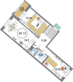 65,3 м², 2-комнатная квартира 18 028 576 ₽ - изображение 54