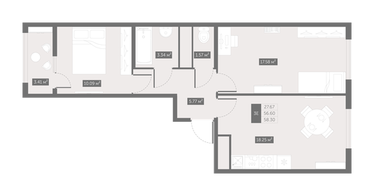 60 м², 2-комнатная квартира 8 231 655 ₽ - изображение 4