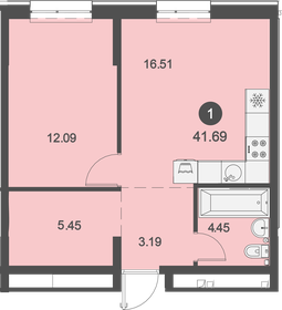 41,6 м², 1-комнатная квартира 6 190 950 ₽ - изображение 43