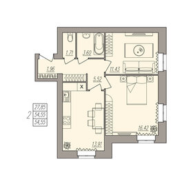 65,5 м², 2-комнатная квартира 6 600 000 ₽ - изображение 28