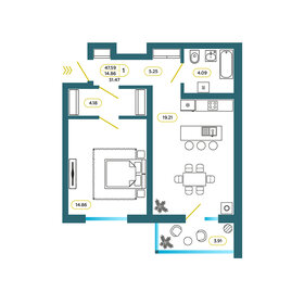 93,4 м², 1-комнатная квартира 9 079 200 ₽ - изображение 38