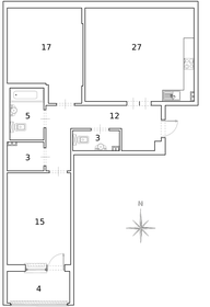 Квартира 82 м², 2-комнатная - изображение 1