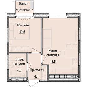 Квартира 37,7 м², 1-комнатная - изображение 1