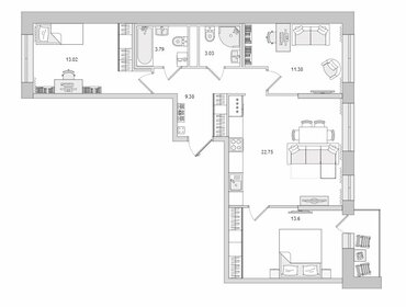 Квартира 81,9 м², 3-комнатная - изображение 1