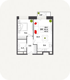 45,2 м², 2-комнатная квартира 9 063 057 ₽ - изображение 13