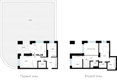 Квартира 104,4 м², 3-комнатная - изображение 1