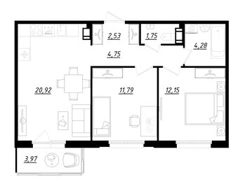 56 м², 2-комнатная квартира 9 179 520 ₽ - изображение 16
