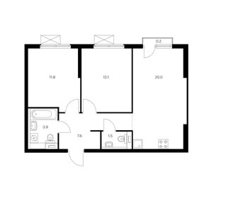 Квартира 57,1 м², 2-комнатная - изображение 1