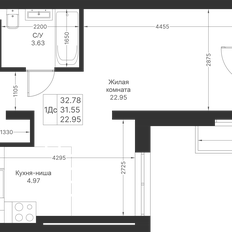 Квартира 32,8 м², 1-комнатная - изображение 3