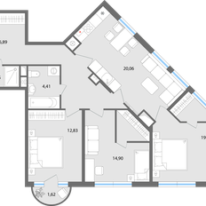 Квартира 92,7 м², 4-комнатная - изображение 4