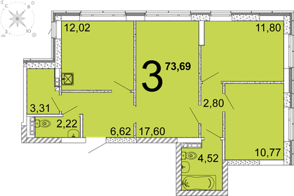 74,5 м², 3-комнатная квартира 7 000 000 ₽ - изображение 30