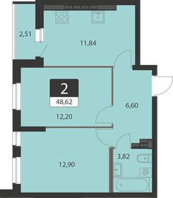 49,5 м², 2-комнатная квартира 6 450 000 ₽ - изображение 72