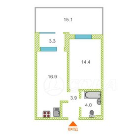 Квартира 39,9 м², 1-комнатная - изображение 1