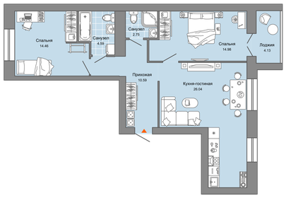 75 м², 3-комнатная квартира 7 019 640 ₽ - изображение 23