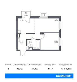 Квартира 40,7 м², 1-комнатные - изображение 1