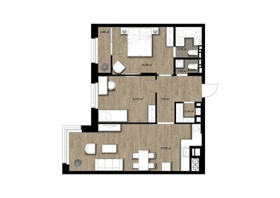 70,3 м², 2-комнатная квартира 9 562 160 ₽ - изображение 25