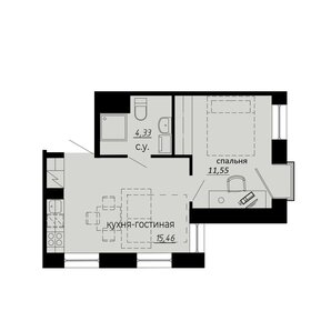 Квартира 31,3 м², 1-комнатные - изображение 1