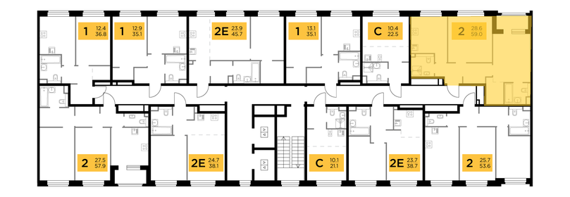 55 м², 2-комнатная квартира 9 990 000 ₽ - изображение 84