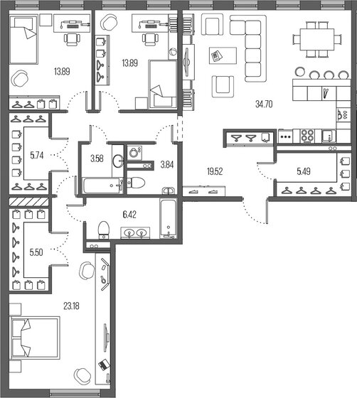 135,8 м², 3-комнатная квартира 45 590 000 ₽ - изображение 1