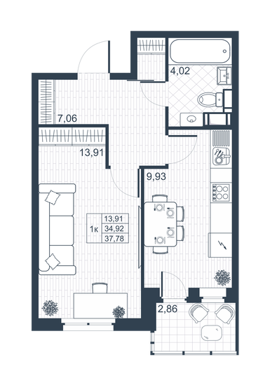 36,4 м², 1-комнатная квартира 4 580 100 ₽ - изображение 1