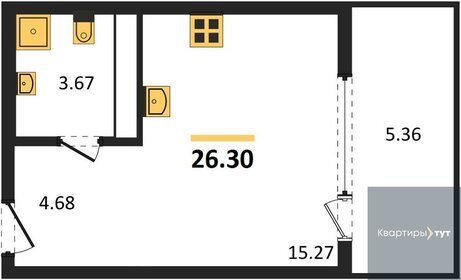 26,3 м², квартира-студия 3 965 771 ₽ - изображение 16