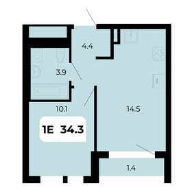 34,4 м², 1-комнатная квартира 4 248 400 ₽ - изображение 41