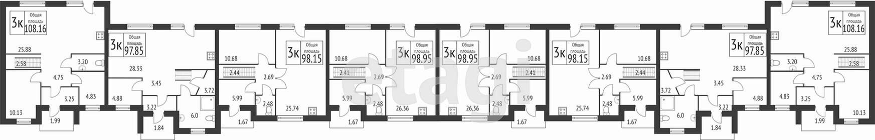 Квартира 95,5 м², 4-комнатная - изображение 1