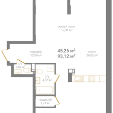 Квартира 93,1 м², 3-комнатная - изображение 2