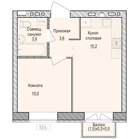 33 м², 1-комнатная квартира 2 450 000 ₽ - изображение 97