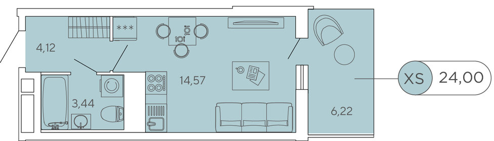 22,3 м², квартира-студия 4 400 000 ₽ - изображение 74