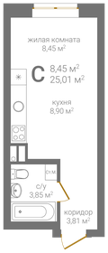 Квартира 25 м², студия - изображение 1