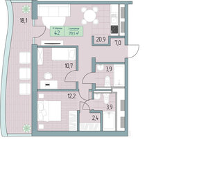 171,9 м², 4-комнатные апартаменты 34 267 200 ₽ - изображение 39