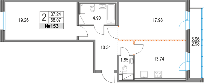69,4 м², 2-комнатная квартира 16 996 320 ₽ - изображение 55