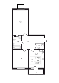 115 м², 2-комнатная квартира 7 650 000 ₽ - изображение 92